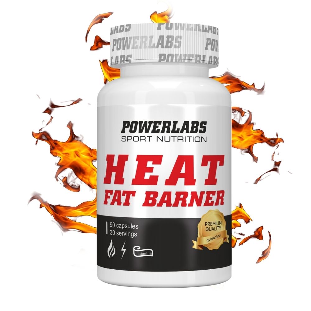 Сжигатель жира PowerLabs HEAT Жиросжигатель для похудения 90 капсул